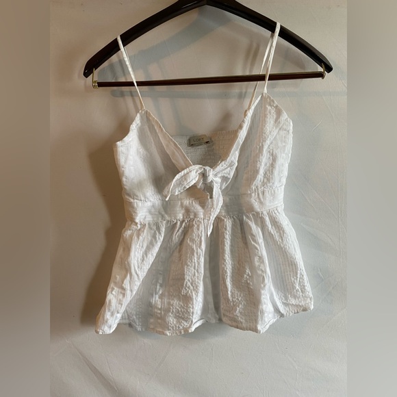 LOFT  XXSP Petite White Spaghetti Strap Top Blouse Women's - Picture 1 of 5